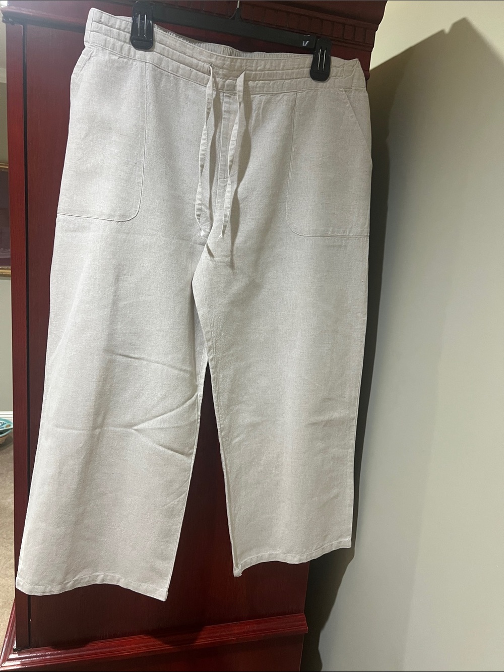 Ladies linen blend wheat pants